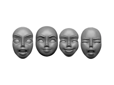 faces emotions 3D print model