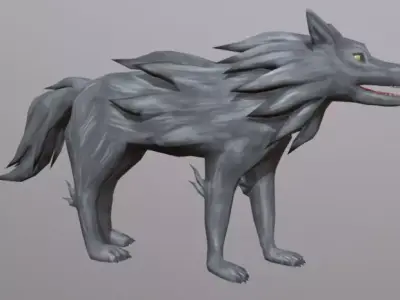 Dracon85 Toon Wolf Low-poly 3D model