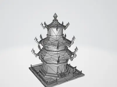 White film ancient architecture old 3D model