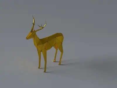 low-poly 3D printer model Deer Low-poly 3D model
