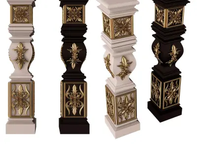Stair Baluster 09 Low-poly 3D model