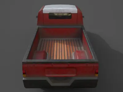 Generic PickUp Red  Low-poly 3D model