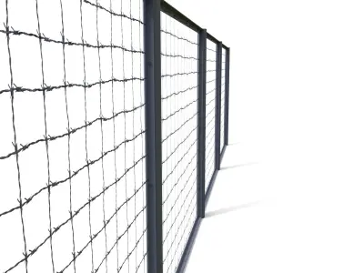 Low Poly Modular Fence 15 Low-poly 3D model