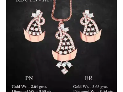 Pendant Earrings combo - 1124 3D print model