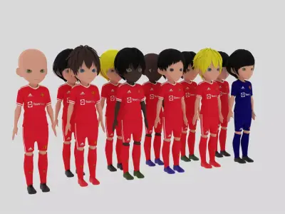Manchester United Soccer Team Low-poly 3D model