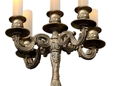 Bronze Tabletop Antique Metal classic Candlestick Candelabra 3D model