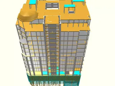 multifunctional building 3D model