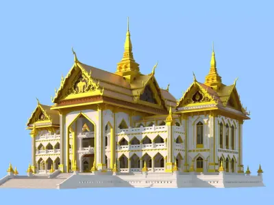 Southeast Asian Luxury Hotel 3D Model 3D model