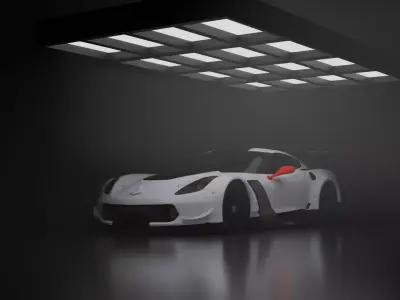 Corvette C8 3D Model High Poly Textured Blender Ready FBX OBJ 3D model