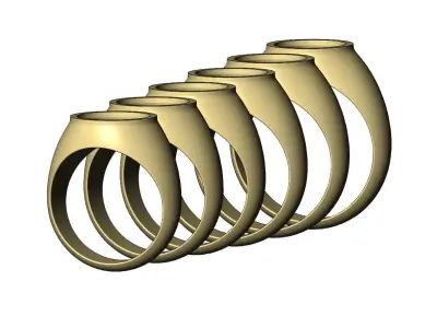 Hollow 12mm round top signet ring blanks  3D print model