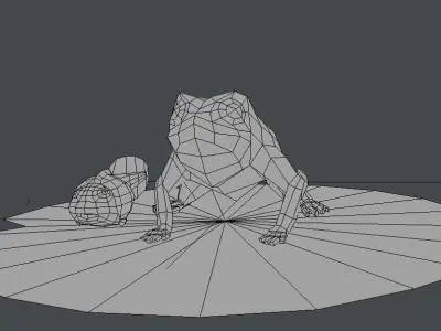 Frog lowpoly Low-poly 3D model