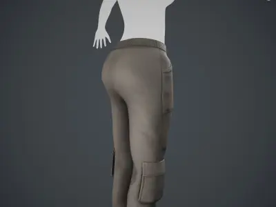 Light Brown Sport Pants  Style 1 Low-poly 3D model