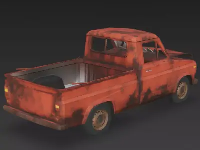 Abandoned Rusty Truck 3D Model PBR Low-poly 3D model