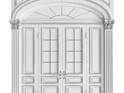 Entrance exterior front classic door Outdoor External Doors 3D model