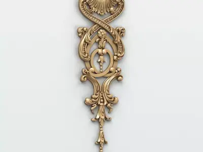 Carved decor vertical 011 3D model