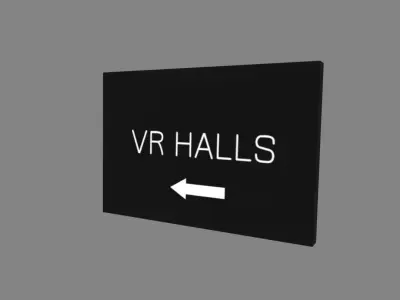 VR halls sign Low-poly 3D model