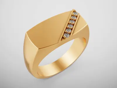 Man Wedding Engagement Luxury Ring 3D print model