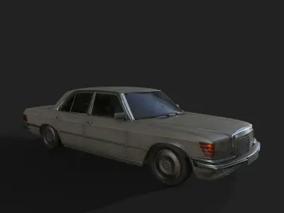 Game Ready Car old mercedes benz Low-poly 3D model