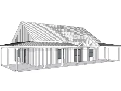 Barndominium House 011 -Archimple LLC Low-poly 3D model