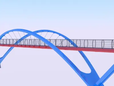 Pedestrian bridge 3D model buy