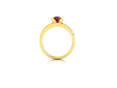 Women Solitaire Ring full 3dm stl obj fbx Render Details 3D print model