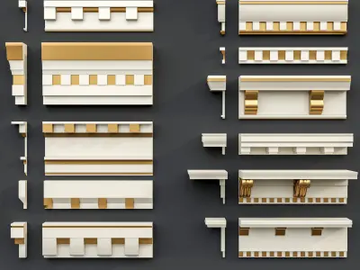 Classic carvings moldings and gypsum cornice 13 Low-poly 3D model