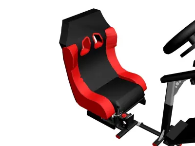 Gaming Chair For Racing Games With Three Display 3D model