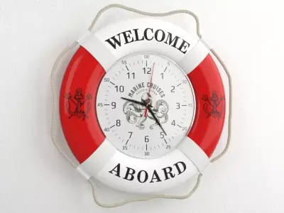 Model of a souvenir themed wall clock 3D model