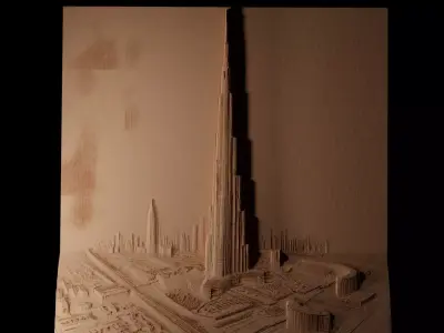 Burj Khalifa CNC 3d Print High Relief Sand Casting 3D print model