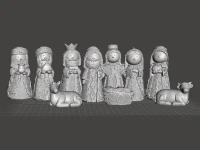 NATIVITY FULL SET 11 FIGURES MODEL CHRISTMAS ORNAMENT FAMILY 3D print model