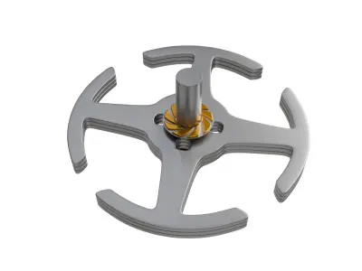 BLDC Motor with Fan Attachment Low-poly 3D model