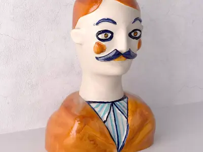 Gabriel Painted Head Vase 3D model