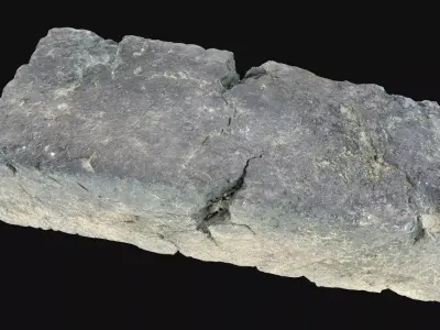 Realistic Damaged grey brick 3d scan highpoly 3D model