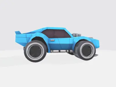 Lowpoly sport car Low-poly 3D model