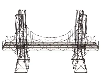 Brooklyn wire bridge 3D model