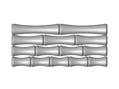 Bamboo strips onlay cornices and friezes relief  3D print model