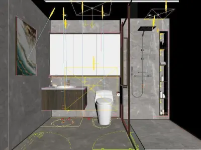 Modern Luxury Bathroom 3D model