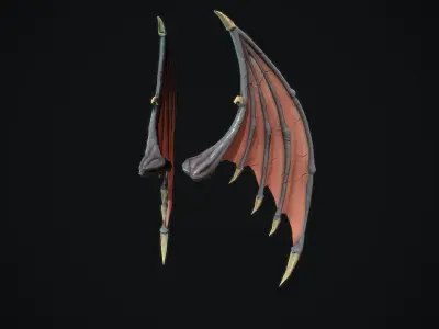 Deamon Wings Low-poly 3D model