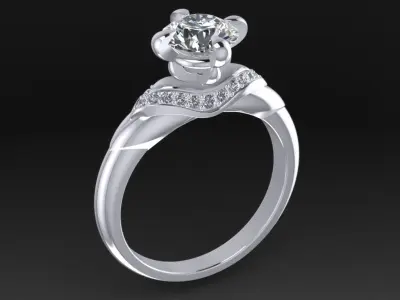 Engagement Ring  STL File Format ready For 3D Printing - CC67 3D print model