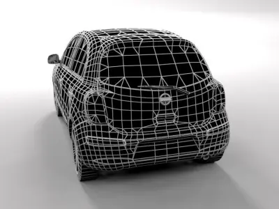 NISSAN MICRA 2011 LOWPOLY Low-poly 3D model