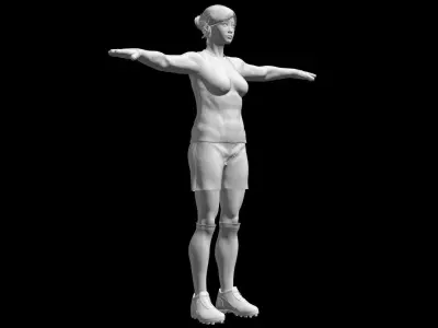 Asian Football Soccer GoalKeeper Female 3D model