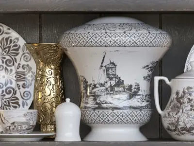 Classic set of kitchen ware 3D model