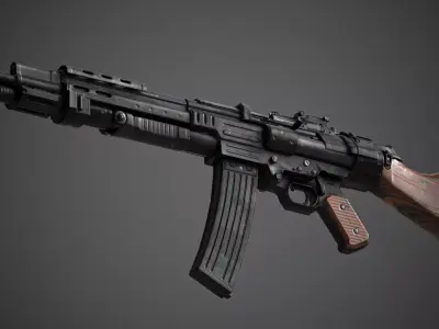 Game Ready Assault Rifle 1946 3D Model  Rigged And Optimized  Low-poly 3D model