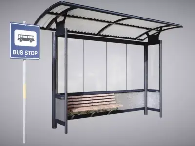 Bus Stop 3D model