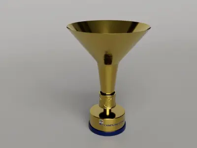 Italian Serie A Football Trophy-Coppa Campioni dItalia-Scudetto 3D model