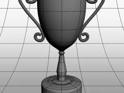 Champion golden trophy Low-poly 3D model
