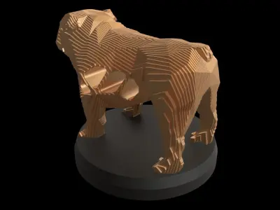 Parametric V Old Bulldog Low-poly 3D model