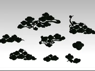 Cloud sculpture relief flower  3D printing decoration ZB brush 3D print model