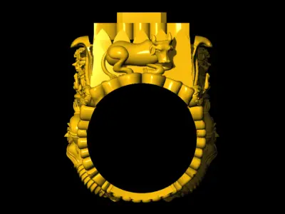 shiv and parboti  antique ring 3D print model