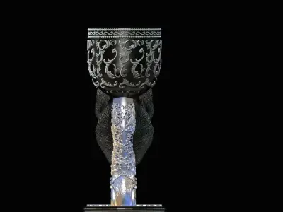 Deluxe Ornamental Cat Goblet Chalice 3D print model